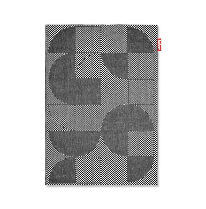 Fatboy Carpretty Petit Jigsaw Carpet | Indoor & Outdoor| Easy to clean | UV-resistant | Combined multi-level weaving | Anti-static | Marta Veludo | 100% Polypropylene | 160x230 cm - Black/White - Image 1